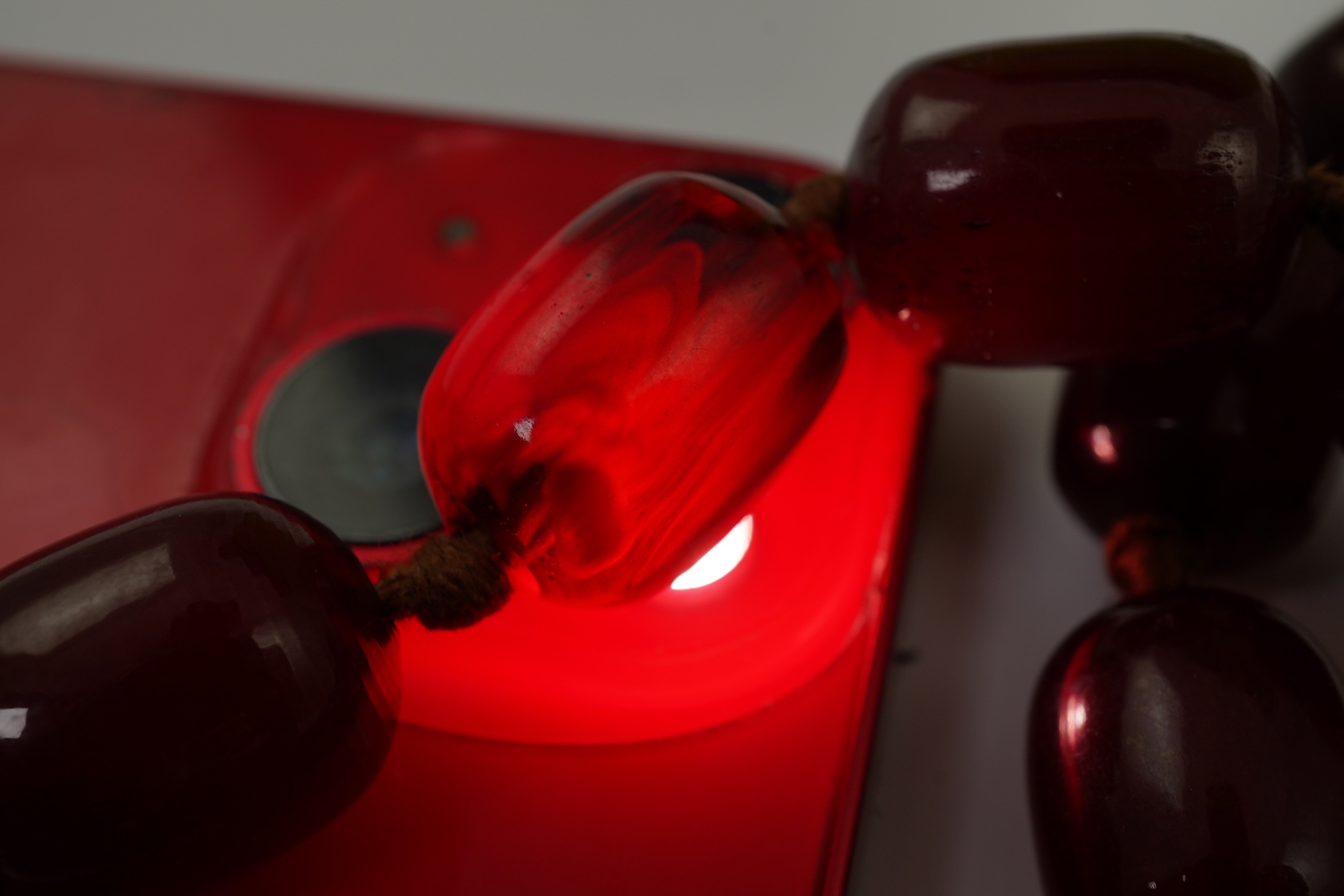 A cherry bakelite 'amber' necklace